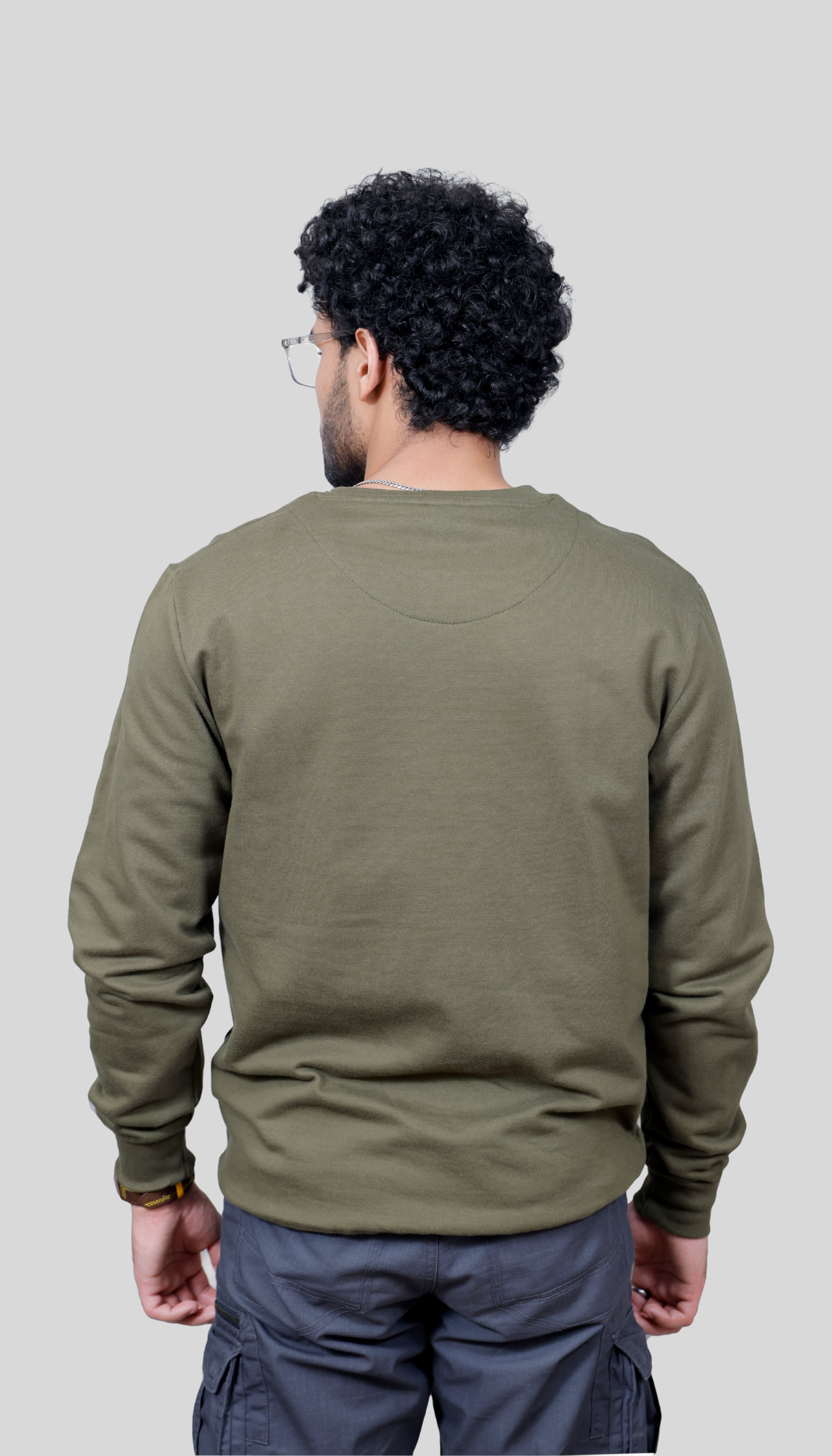 Unisex Olive Green Premium solid sweatshirt