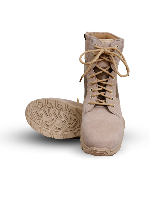 Men's Side Zip Military and Tactical Boots with Authentic Suede Leather