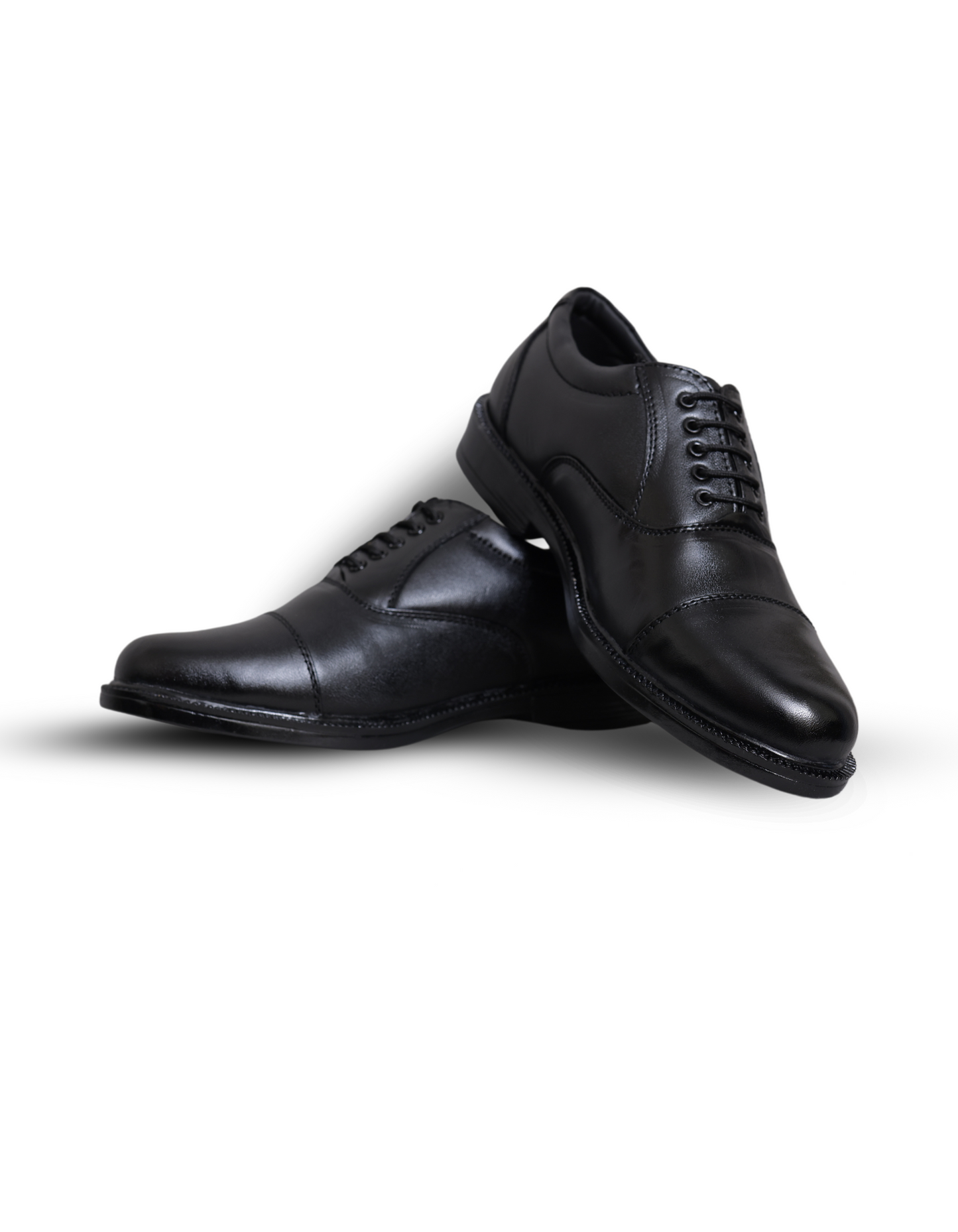 Men's Black Leather Lace-Up Oxford Shoes