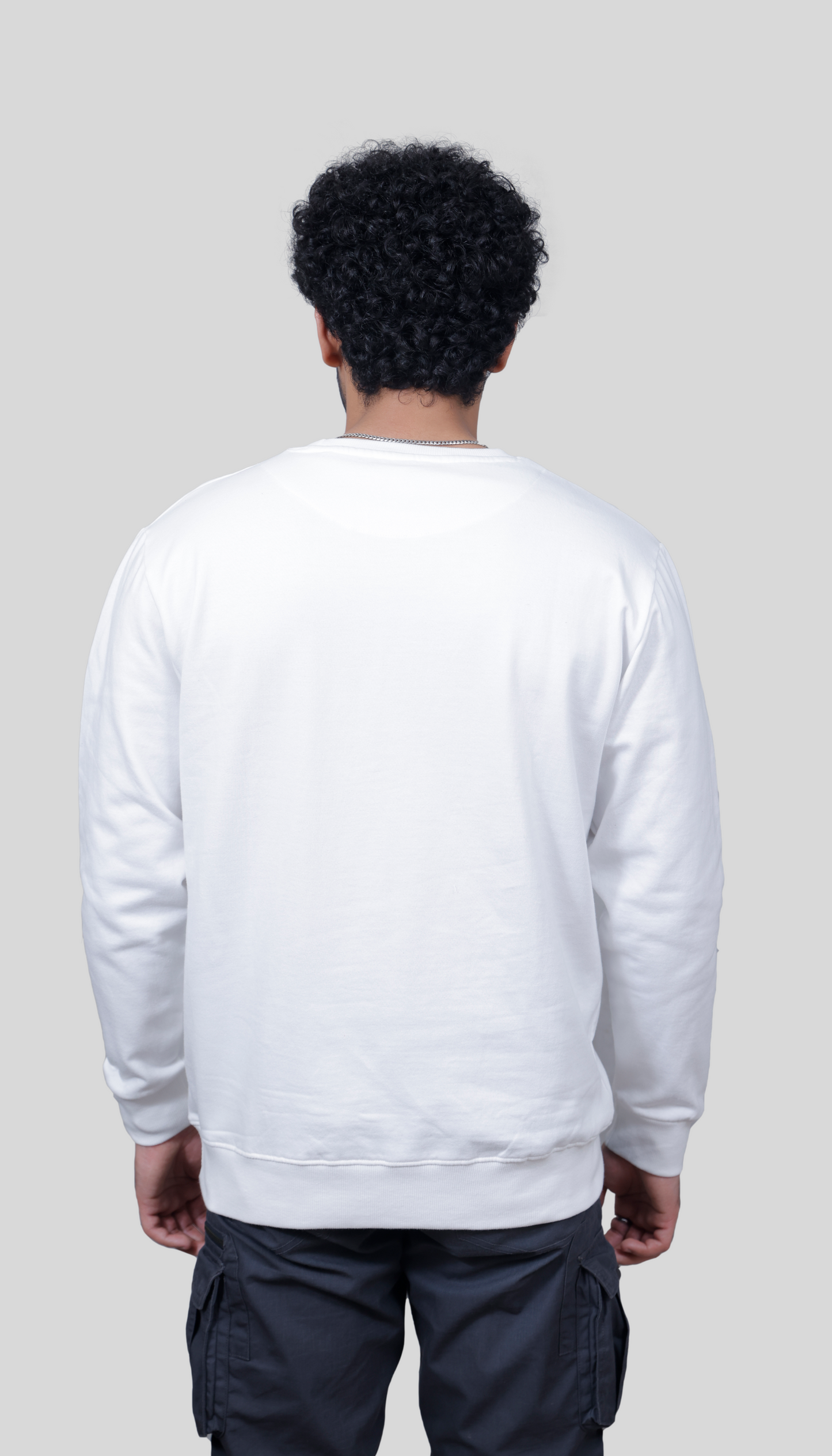 Unisex white Premium solid sweatshirt