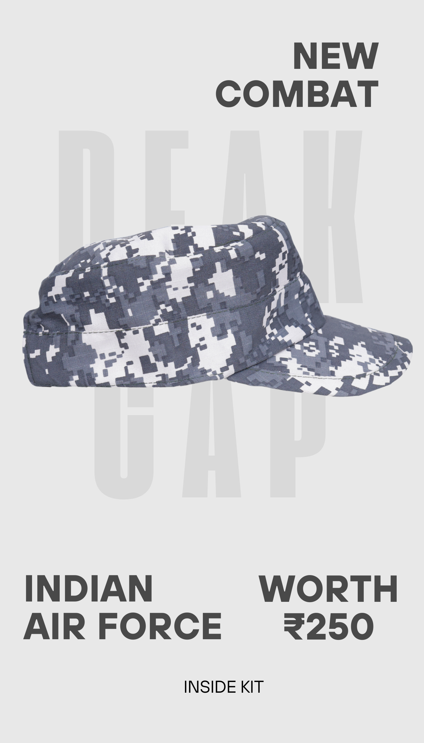 IAF COMBAT KIT | SHIRT, PANT, GREY T-SHIRT, COMBAT CAP, COMBAT BELT |