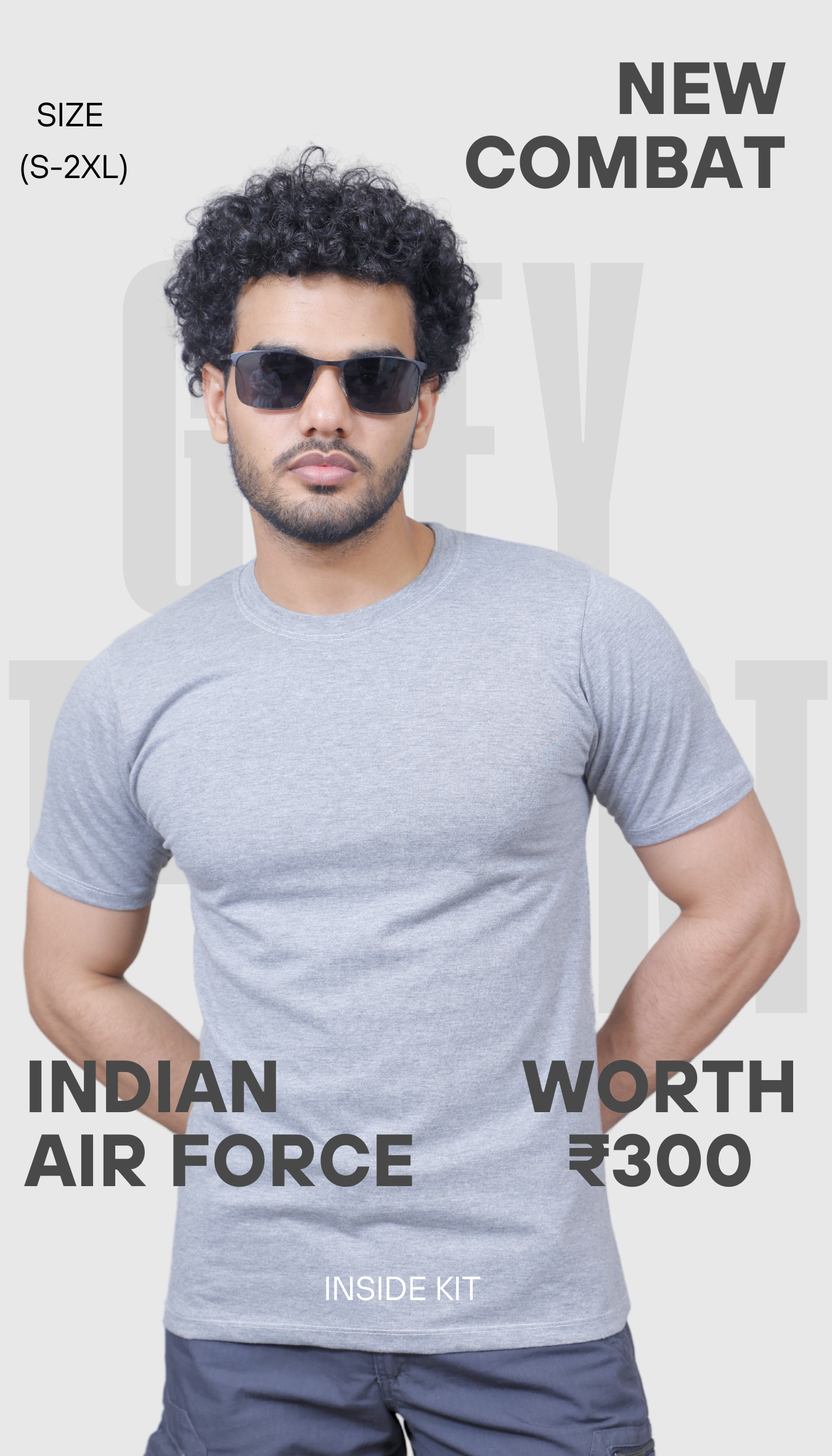 IAF COMBAT KIT | SHIRT, PANT, GREY T-SHIRT, COMBAT CAP, COMBAT BELT |