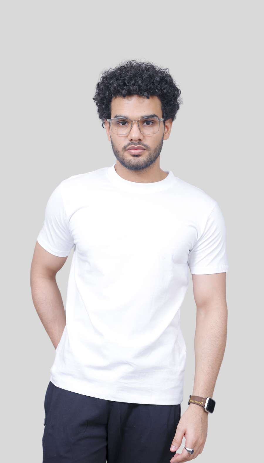 Men's Antibacterial Platinum Plain T-shirt