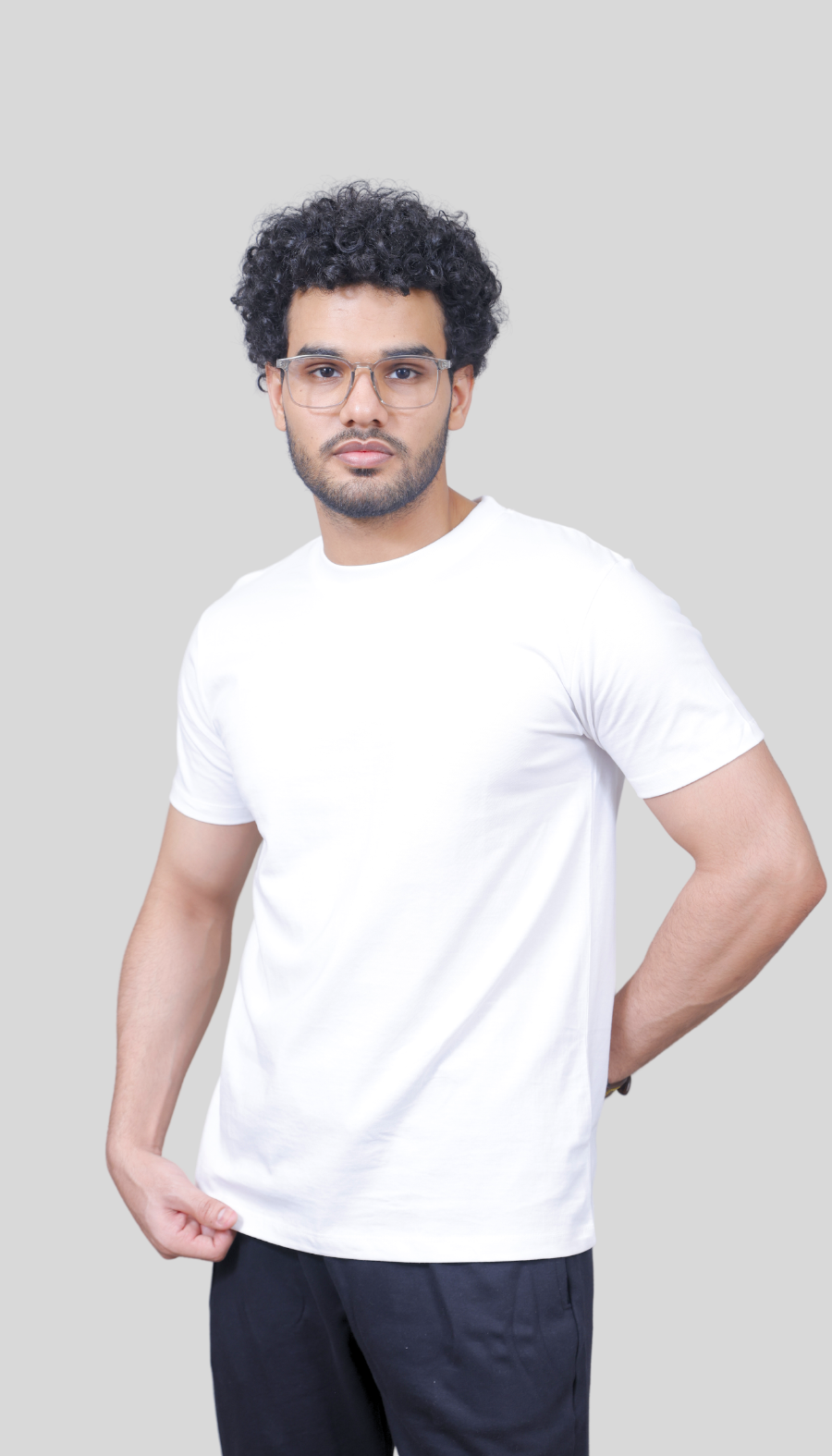 Men's Antibacterial Platinum Plain T-shirt