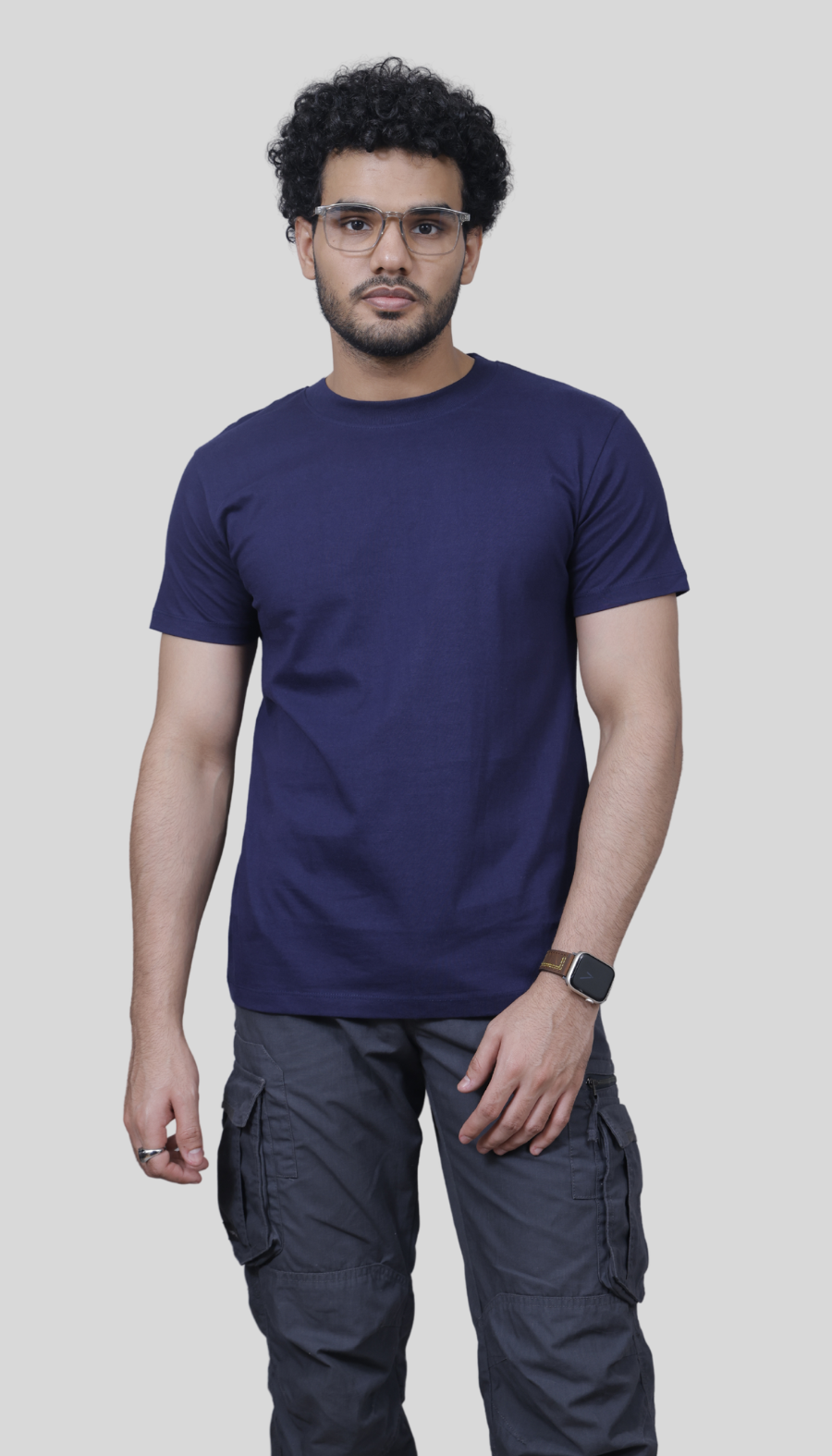 Men's Antibacterial Platinum Plain T-shirt