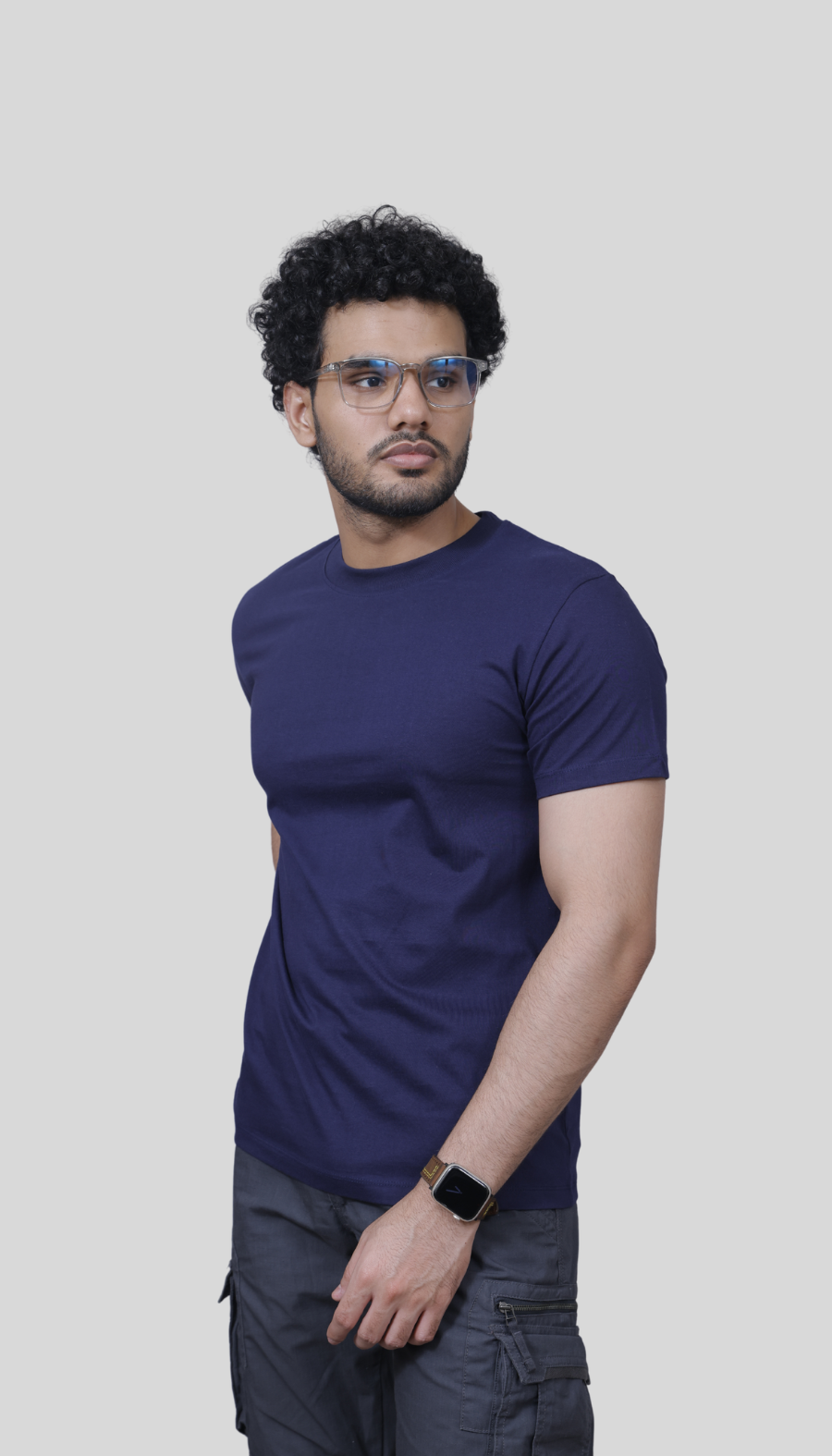 Men's Antibacterial Platinum Plain T-shirt