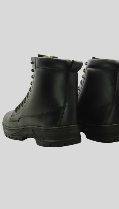 WJ Flying Boot Guardian X for Men: Padded High Ankle Shoes, Genuine Leather with Metal Chain , Memory Foam Insole & Hardened Toe