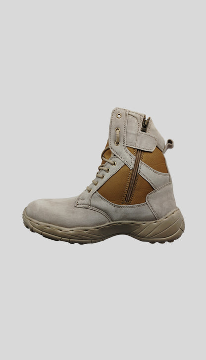 WJ Men's Side Zip Military and Tactical Boots with Authentic Suede Leather