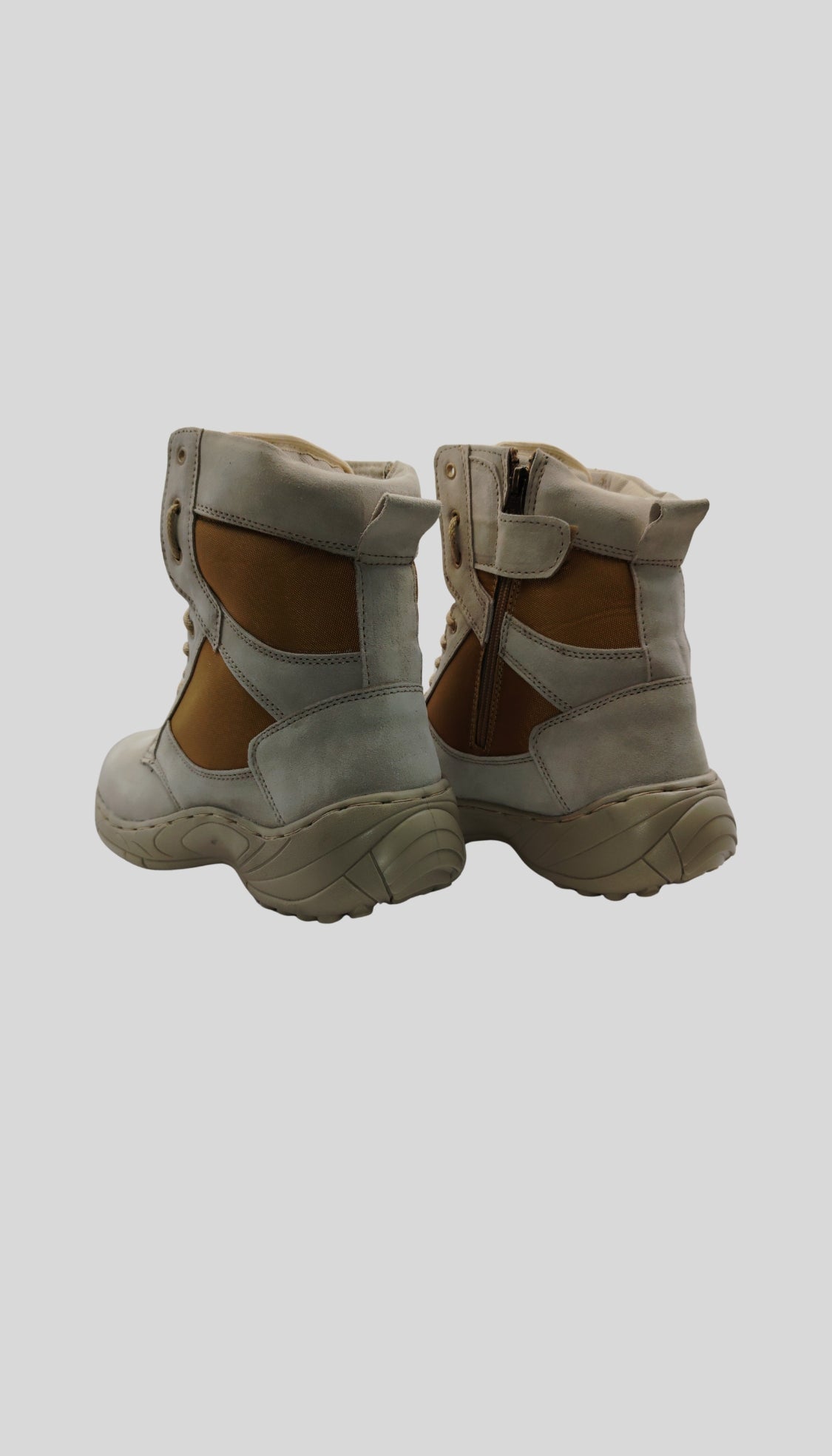 WJ Men's Side Zip Military and Tactical Boots with Authentic Suede Leather