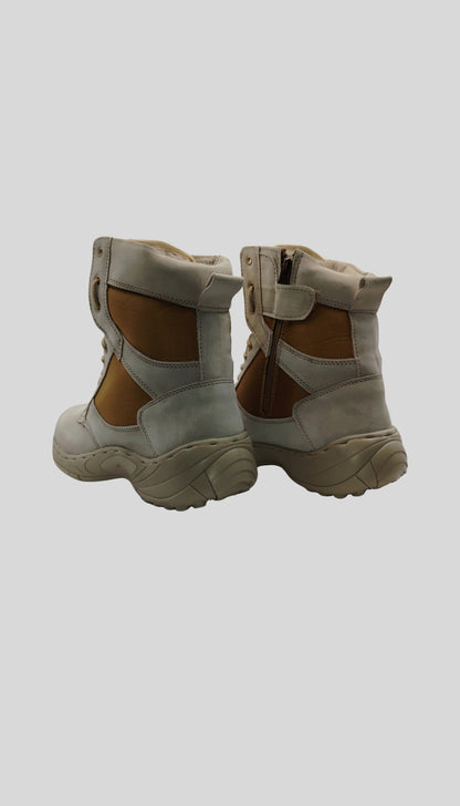 WJ Men's Side Zip Military and Tactical Boots with Authentic Suede Leather