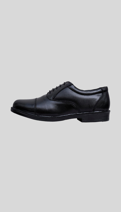 Men's Black Leather Lace-Up Oxford Shoes