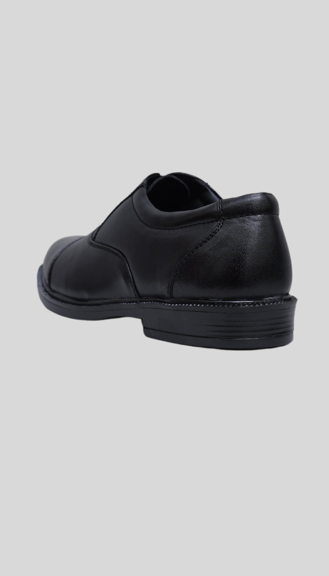 Men's Black Leather Lace-Up Oxford Shoes