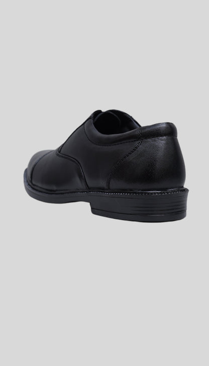 Men's Black Leather Lace-Up Oxford Shoes