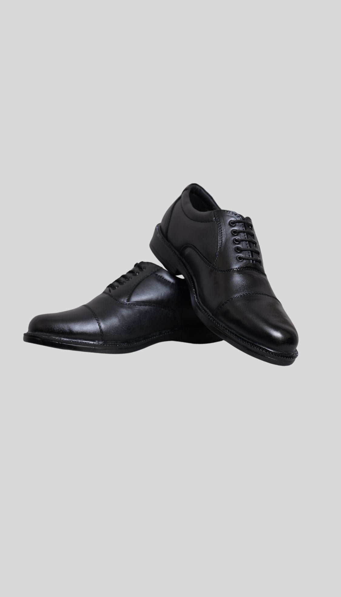 Men's Black Leather Lace-Up Oxford Shoes