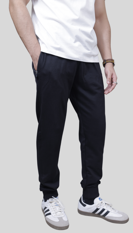 FRENCH TERRY BLACK JOGGERS